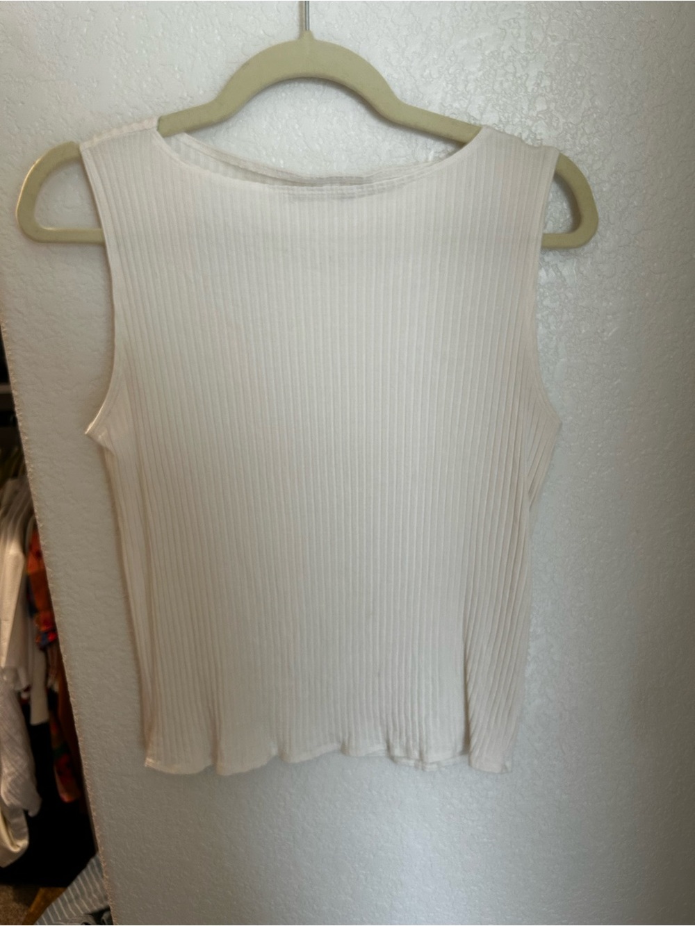 Abercrombie & Fitch Cream Ribbed Sleeveless Tank